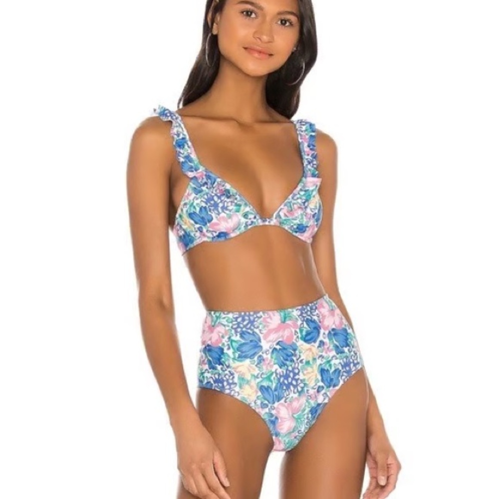 NWT Faithfull the Brand Cheaumant Jemima Floral High Waisted Bikini Bottoms XS